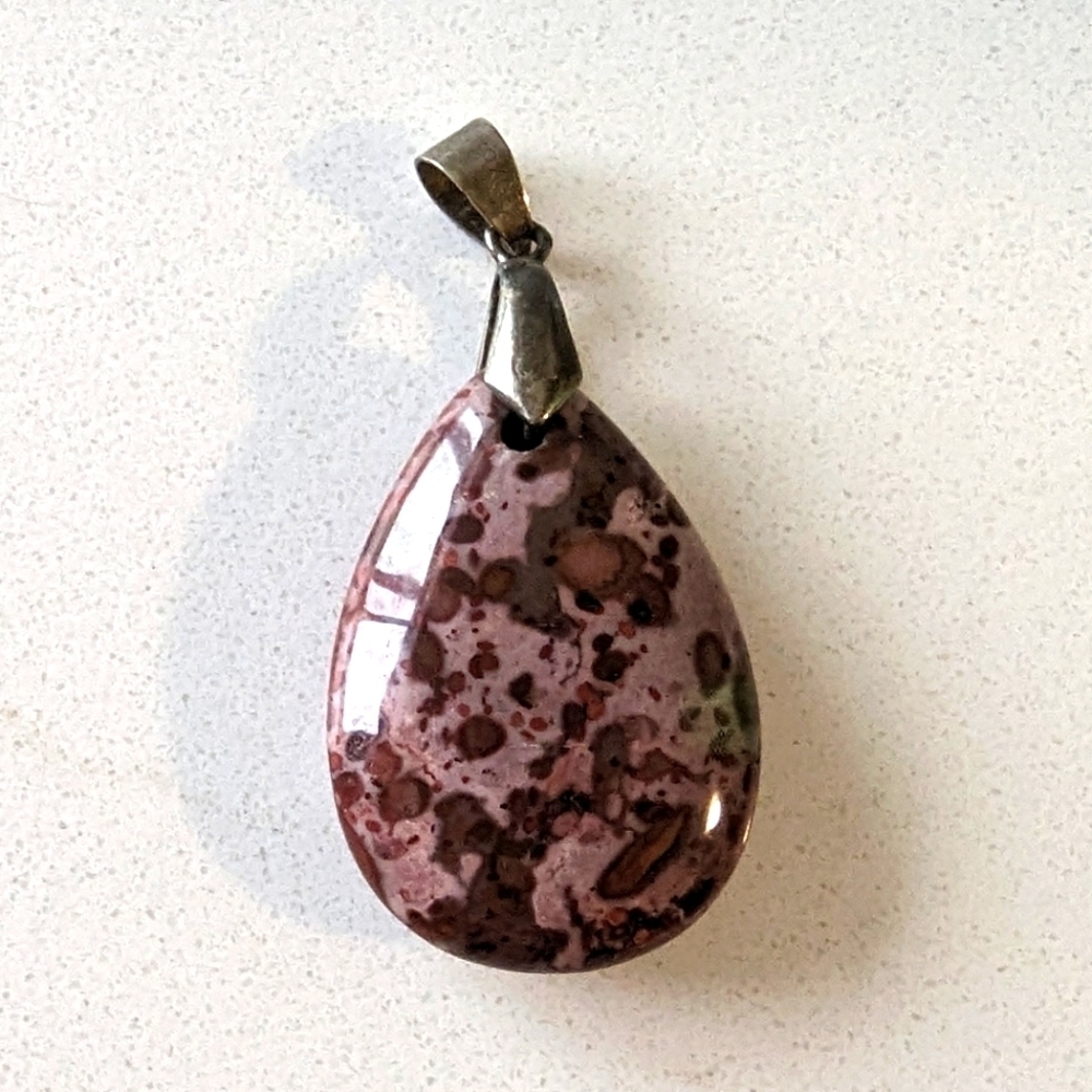 Jasper Stone Pendant Gold Plated